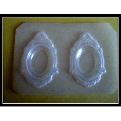 Plastic Handmade Resin Mold- Ornate Cabochon Setting 2 40 x 30mm