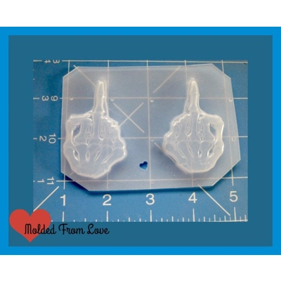 Middle Finger UP Skeleton Hands Plastic Handmade Resin Mold