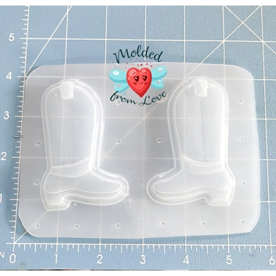 Layered Retro Cowboy Boot Left and Right handmade Plastic Mold