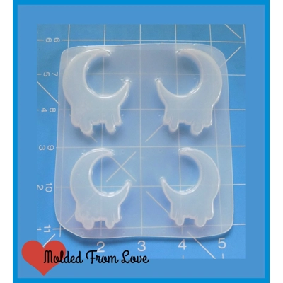 4 Drippy Moons in different directions Pallet Handmade Plastic Resin Mold