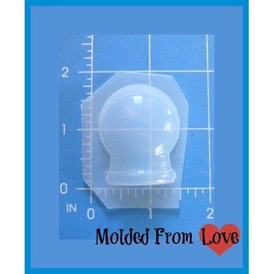 Set of 2 Small Snow Globe Or Crystal Ball Shape Flexible Handmade Plastic Resin Mold