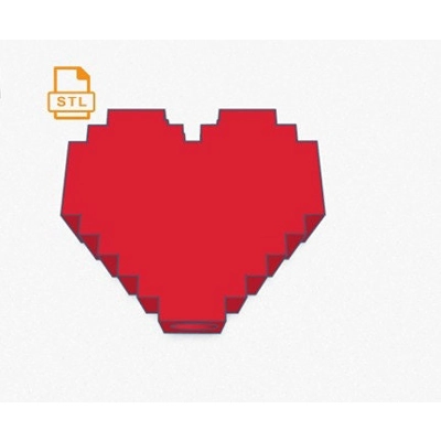 8-Bit Heart Straw Topper Buddy STL file For 3D printing 8-Bit Heart Straw Topper Buddy STL file For 3D printing