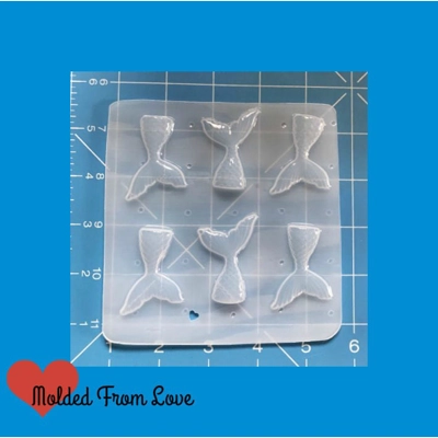 6 small detailed Mermaid Tails Handmade Plastic Mold
