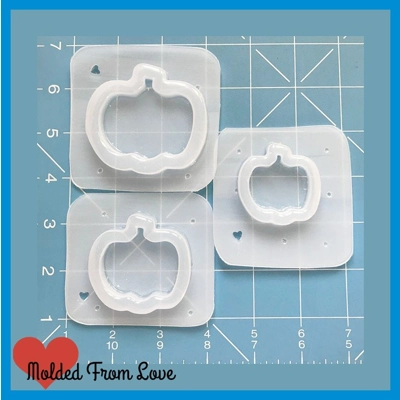Pumpkin Shape Open Style Bezel Shaker Handmade Plastic Resin Mold