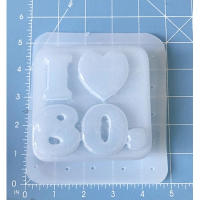 I Love 80's Soap Or Bath Bomb Handmade Plastic Resin Mold