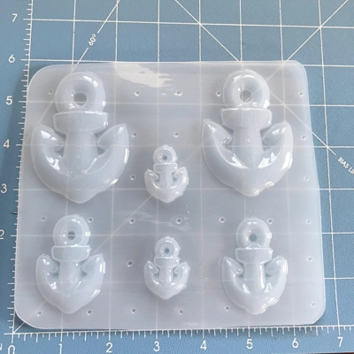 Anchors Away Set of 3 Rockabilly Anchors Flexible Plastic Resin Mold