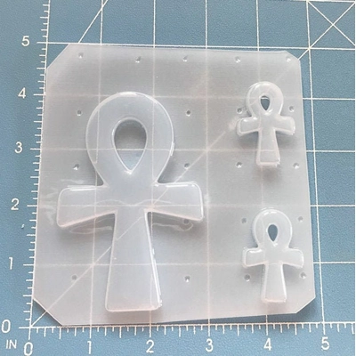 New! Just under 4" Thicker and 2 small Ankh Flexible Plastic Handmade Resin Mold New! Just under 4" Thicker and 2 small Ankh Flexible Plastic Handmade Resin Mold