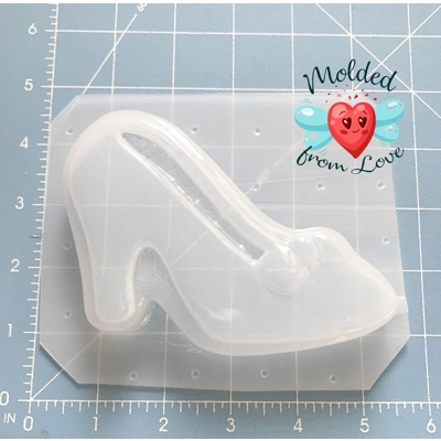Princess Slipper Heart Soap Or Bath Bomb Handmade Plastic Resin Mold Princess Slipper Heart Soap Or Bath Bomb Handmade Plastic Resin Mold