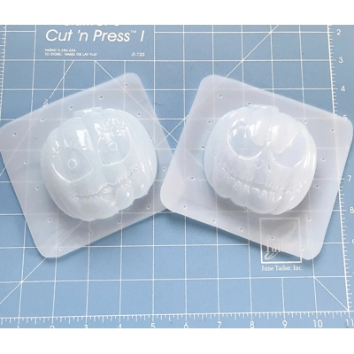 JHS Jack And Sally Pumpkins Soap Or Bath Bomb Chocolate Handmade Plastic Resin Mold JHS Jack And Sally Pumpkins Soap Or Bath Bomb Chocolate Handmade Plastic Resin Mold