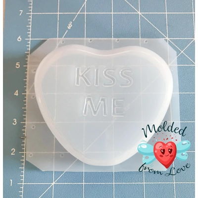 Kiss Me Valentine Heart Soap Or Bath Bomb Handmade Plastic Resin Mold in 2 different sizes Kiss Me Valentine Heart Soap Or Bath Bomb Handmade Plastic Resin Mold in 2 different sizes