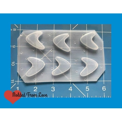 NEW! Left and Right Smaller Size Retro Boomerang Shapes handmade Plastic Mold