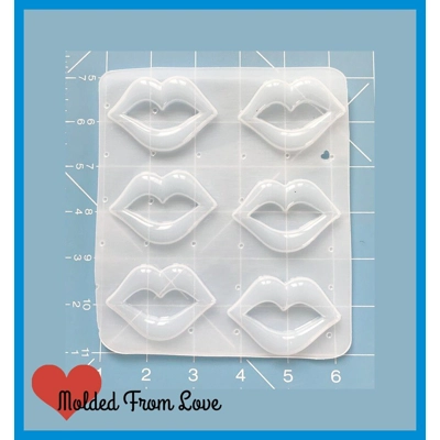 6 Sexy open Lips Flexible Plastic Handmade Resin Mold-