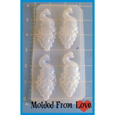 4 beautiful Peacocks Plastic Handmade Resin Mold-