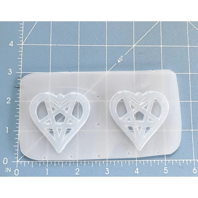 Set of 2 Heart A Gram Shapes Flexible Plastic Handmade Resin Mold