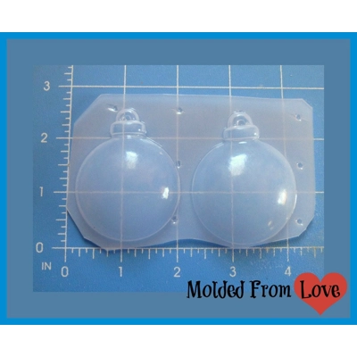 2 Christmas Baubles Handmade Plastic Resin Mold