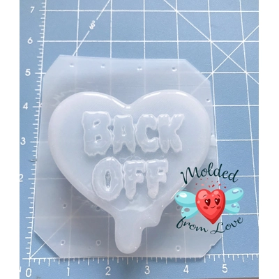 Back Off Drippy Melty Heart Soap Or Bath Bomb Handmade Plastic Resin Mold Back Off Drippy Melty Heart Soap Or Bath Bomb Handmade Plastic Resin Mold