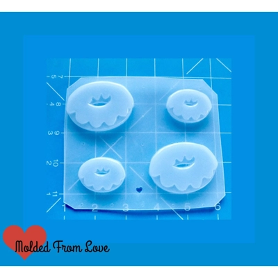 Set of 2 Kawaii Frosted Donuts Handmade Resin Mold
