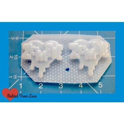 MFL 2 Small Drippy Zombie hearts Plastic Resin Mold