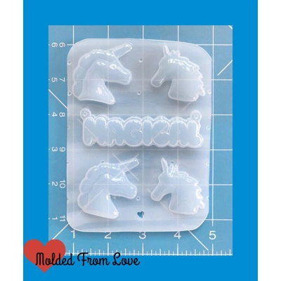 Magical Unicorns Pallet Handmade Flexible Plastic Resin Mold