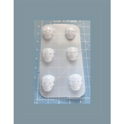 6 Bite Size Small Skulls Handmade Resin Mold