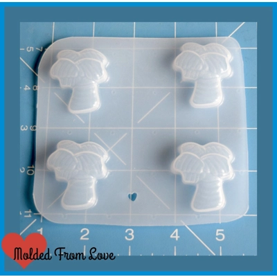 4 Retro Detailed Palm Trees Handmade Plastic Mold