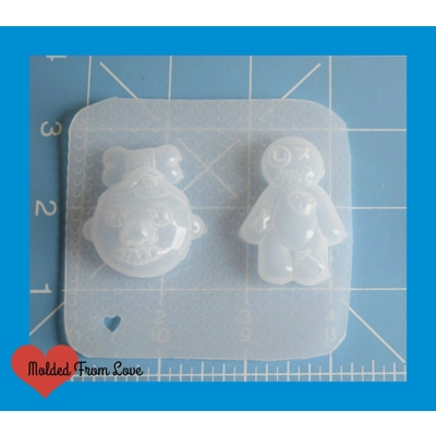 Amanda's Smaller Size Shrunken Head and Voo Doo Doll Handmade Plastic Mold Amanda's Smaller Size Shrunken Head and Voo Doo Doll Handmade Plastic Mold