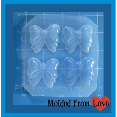 4 kawaii tied bows Handmade Flexible Plastic Resin Mold