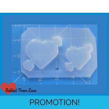 2 Flat Hearts with Arrows Ha..