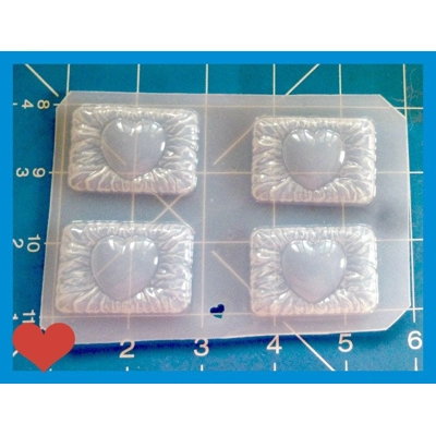 4 Retro Bakelite Carved rectangle with hearts Shapes Handmade Flexible Plastic Resin Mold 4 Retro Bakelite Carved rectangle with hearts Shapes Handmade Flexible Plastic Resin Mold