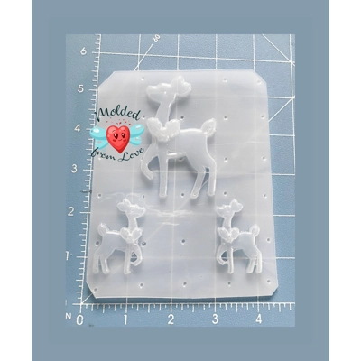 Retro Vintage Reindeer and two small Reindeer Handmade Plastic mold Retro Vintage Reindeer and two small Reindeer Handmade Plastic mold