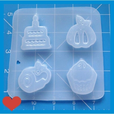 MFL Exclusive Pretty Pastries 4 cavities Handmade Plastic Mold
