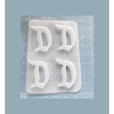 Pallet of 4 3" D Letter Shapes Handmade Plastic Resin Mold