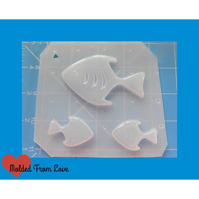 3 Retro Style Fish Shapes Handmade Plastic Mold