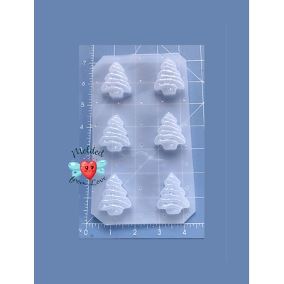 Pallet of 6 Bite Size Snack Cake Christmas Tree Shapes Handmade Plastic mold Pallet of 6 Bite Size Snack Cake Christmas Tree Shapes Handmade Plastic mold