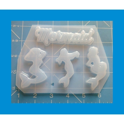 Mermaid Word and 3 MFL Exclusive Mermaid Pinups Handmade Plastic Resin Mold Mermaid Word and 3 MFL Exclusive Mermaid Pinups Handmade Plastic Resin Mold