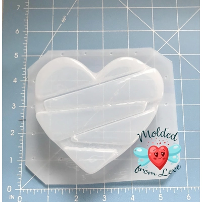 Shattered Heart Soap Or Bath Bomb Handmade Plastic Resin Mold