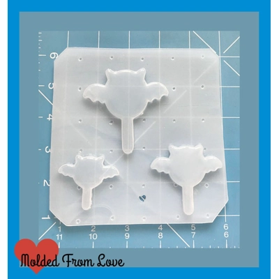 3 Kawaii Chibi Bat Pop Shapes Handmade Plastic Resin mold