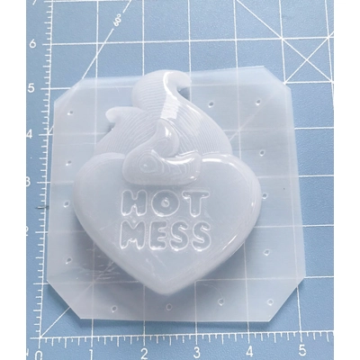 MFL Hot Mess Heart Soap Or Bath Bomb Handmade Plastic Resin Mold