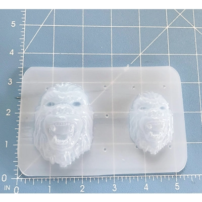 NEW! set of 2 King Gorilla Heads Handmade Plastic Mold
