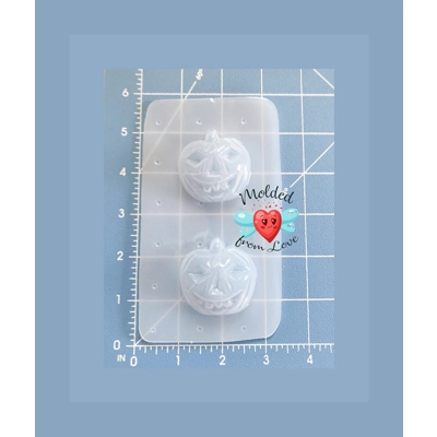 Pair of Retro Vintage Carved Pumpkins Handmade Plastic Mold Pair of Retro Vintage Carved Pumpkins Handmade Plastic Mold