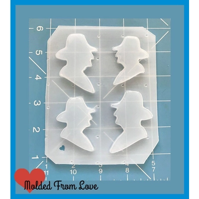 4 Left and Right Freddy Kreuger Silhouettes Handmade Plastic Resin Mold