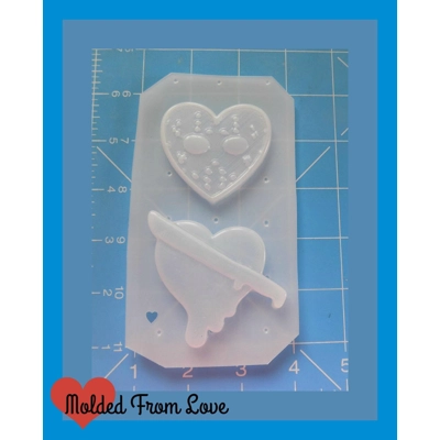 2 Larger Size Friday The 13th Hearts Pallet Handmade Plastic Mold 2 Larger Size Friday The 13th Hearts Pallet Handmade Plastic Mold