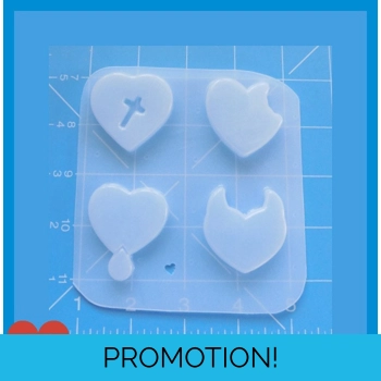 4 Small Anti-Valentine Heart..