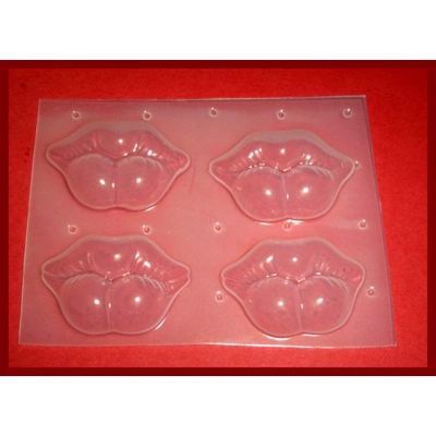 4 Puffy Booty Pucker Lips Mold Flexible Plastic Handmade Resin Mold-