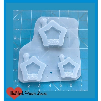 NEW! Kawaii Roundy Star Tamogotchi Shape Open Bezel Shaker Style Handmade Plastic Mold NEW! Kawaii Roundy Star Tamogotchi Shape Open Bezel Shaker Style Handmade Plastic Mold