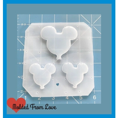 NEW! Set of 3 Balloons with Ears Handmade Plastic Resin Mold