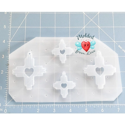 NEW! Zia Symbol with Heart Earrings Pallet Handmade Plastic Mold