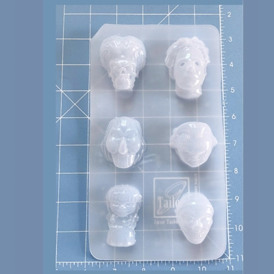 6 Bite Size Small Horror Movie Character Heads Handmade Resin Mold 6 Bite Size Small Horror Movie Character Heads Handmade Resin Mold