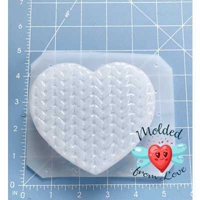 Knitted Heart Soap Or Bath Bomb Handmade Plastic Resin Mold