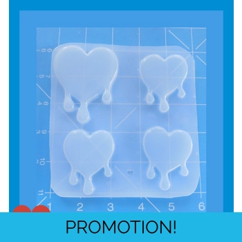 4 Rounded Drippy Style Heart..